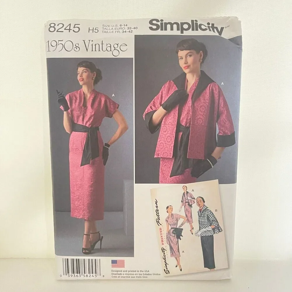 #8245 Simplicity Misses Dress Sash and Lined Jacket Size 6-14
